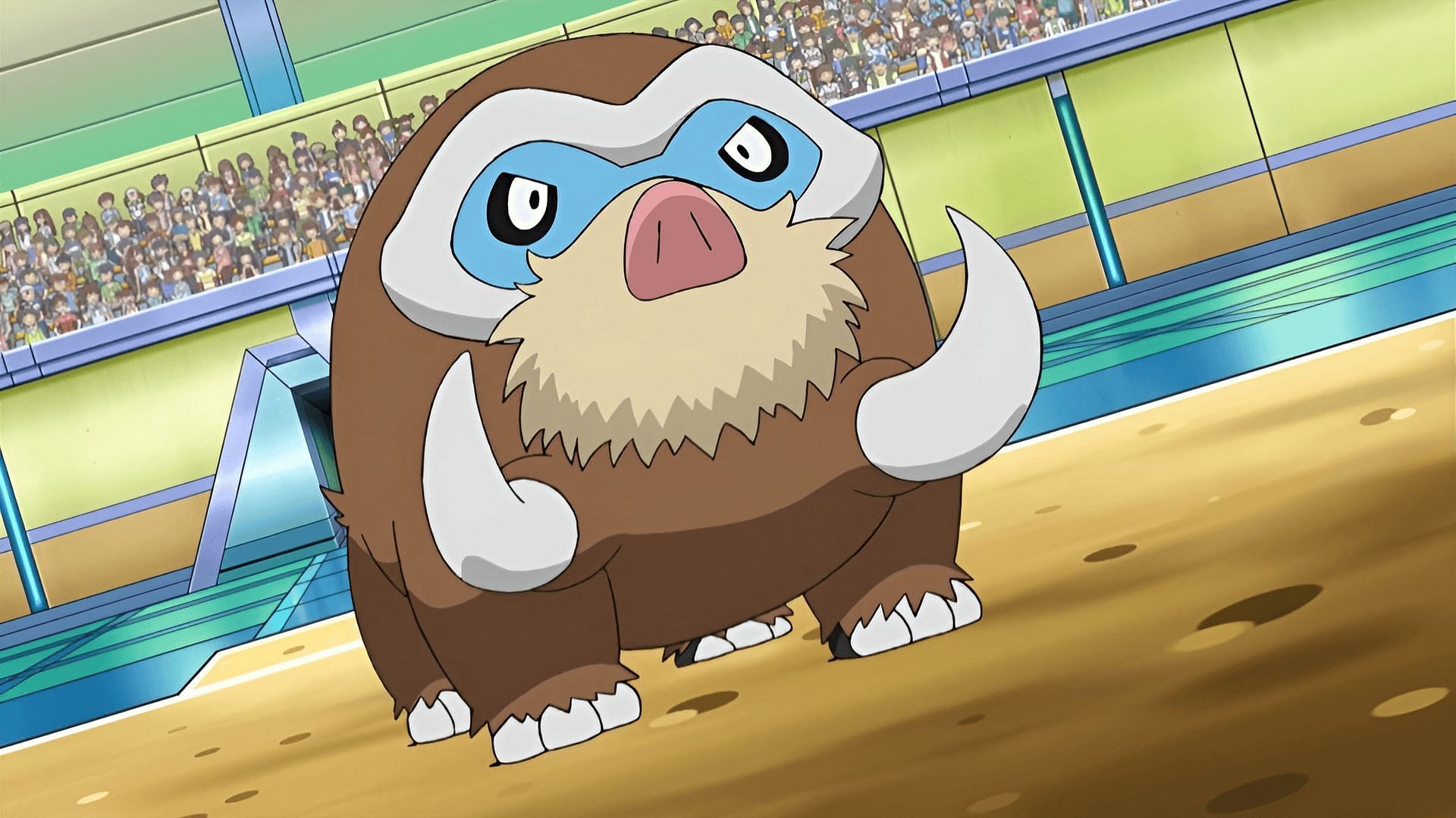 Mamoswine in the anime (Image via TPC)